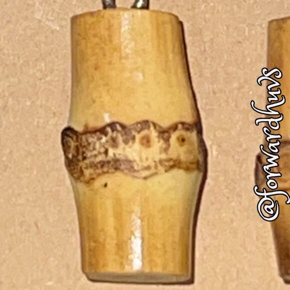 Bundle Sale 3 for $15 | Bamboo Wood Dangle Earrings - Picture 6 of 8